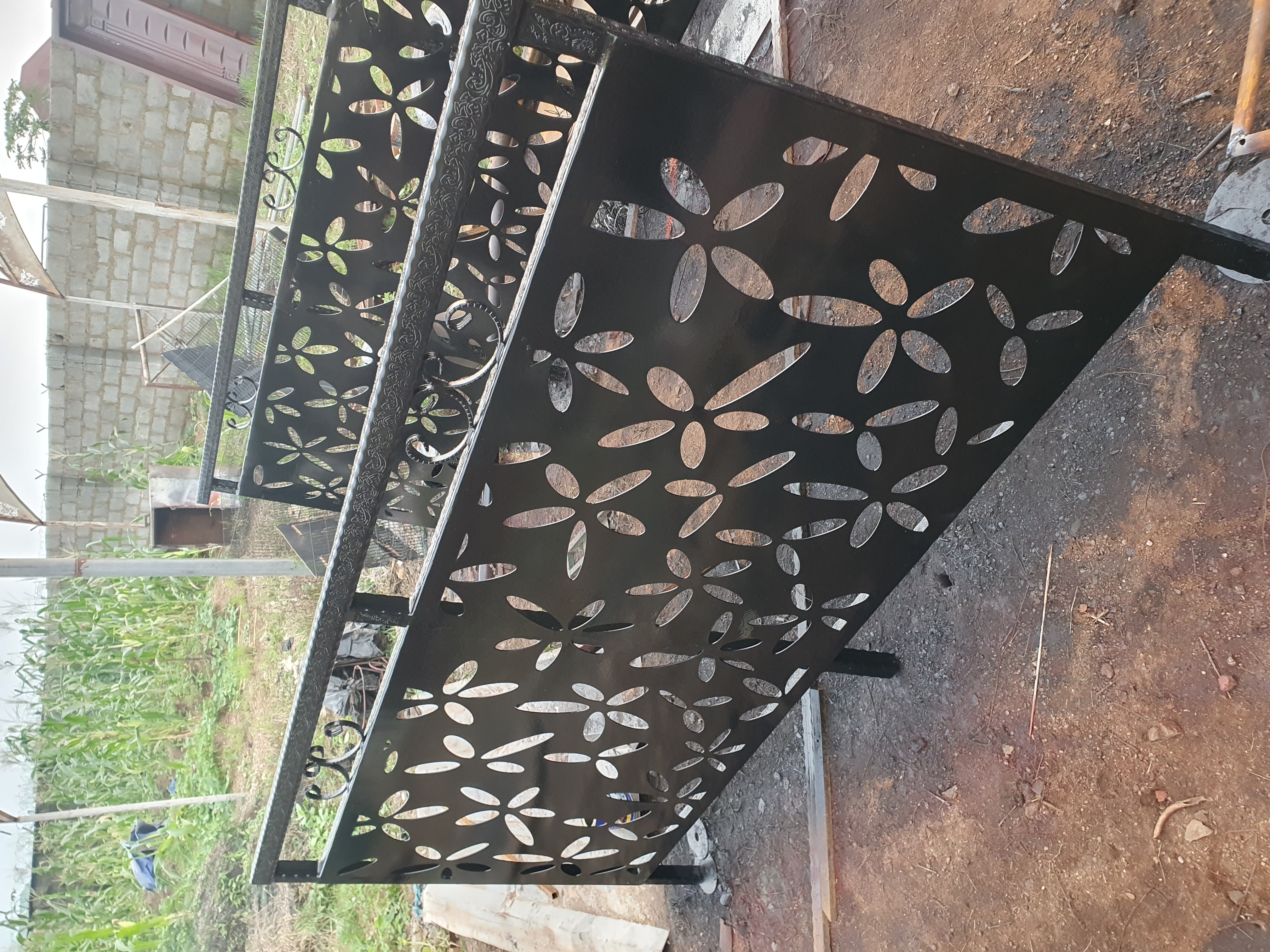 Elegant Rustic Black Decorative Security Gate