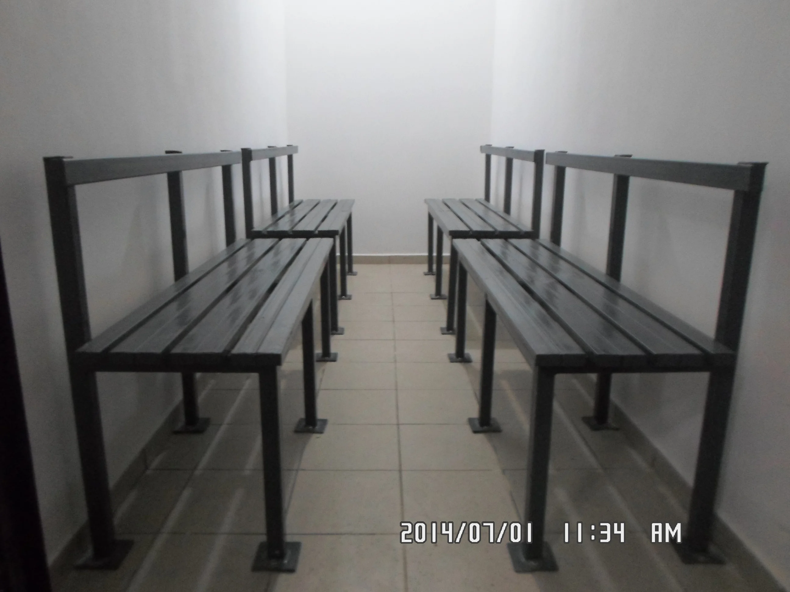 Heavy-Duty Steel Waiting Benches – Set of 6