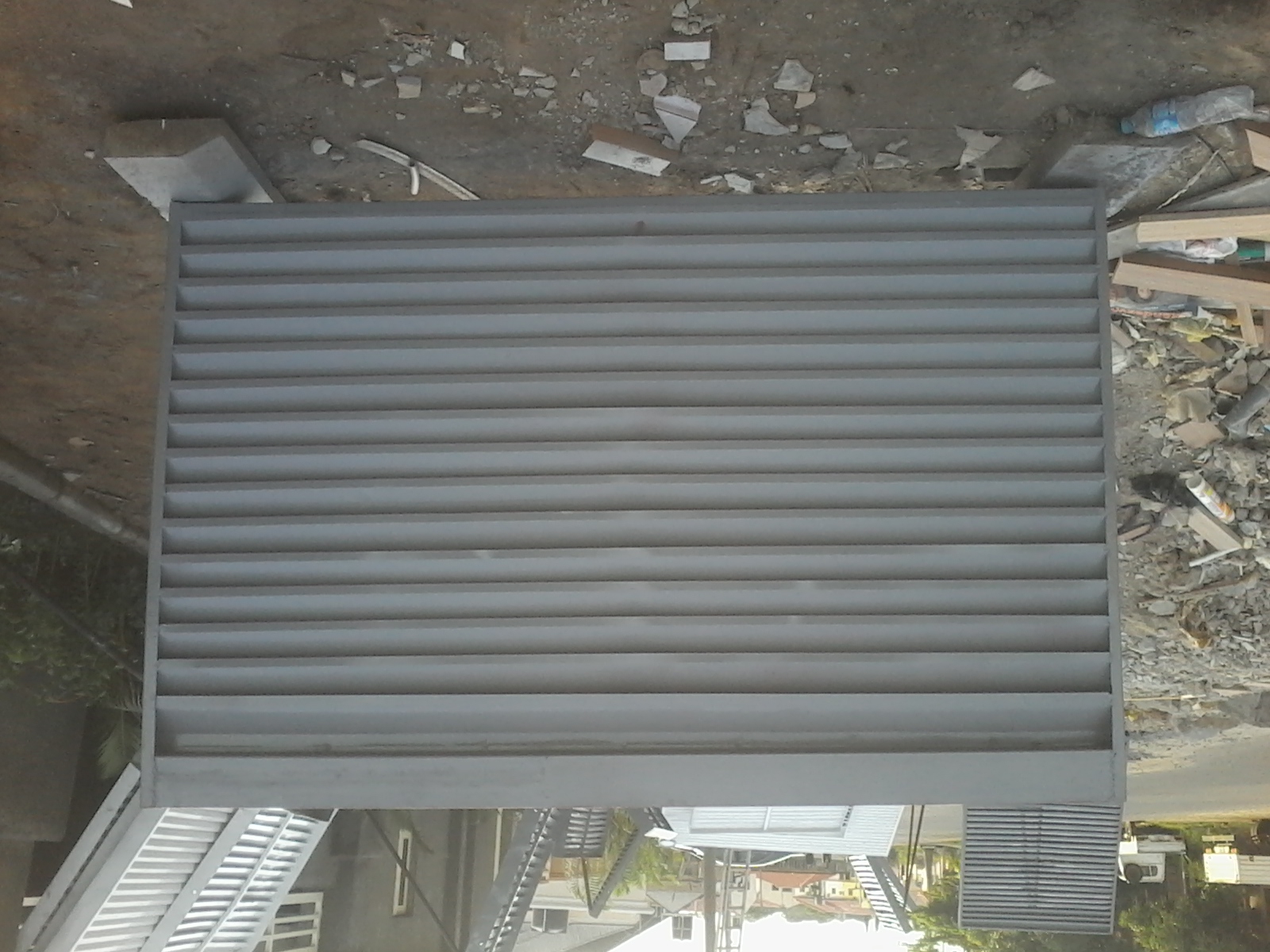 Large Horizontal Louver Privacy & Security Screen Panel – Grey Primer Finish