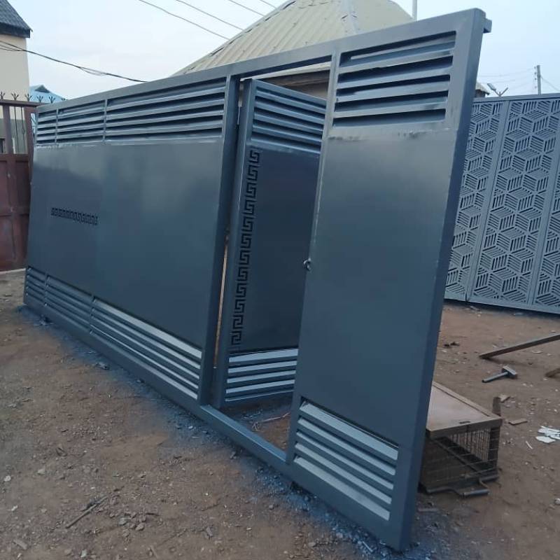 Modern Black Steel Gate with Sleek Contemporary Finish