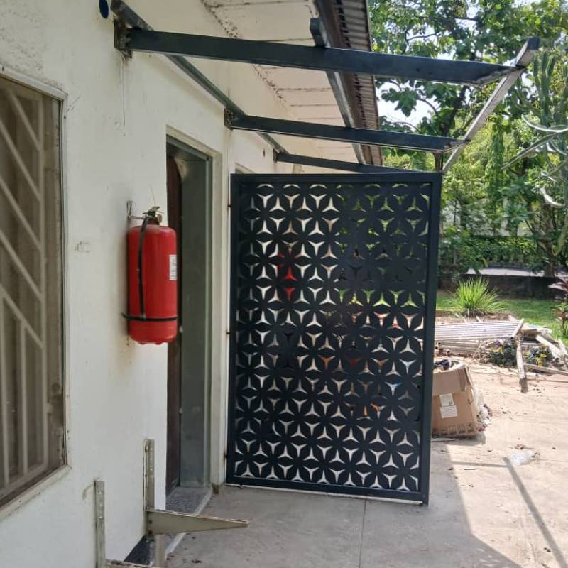 Modern Geometric Perforated Steel Security Screen / Divider