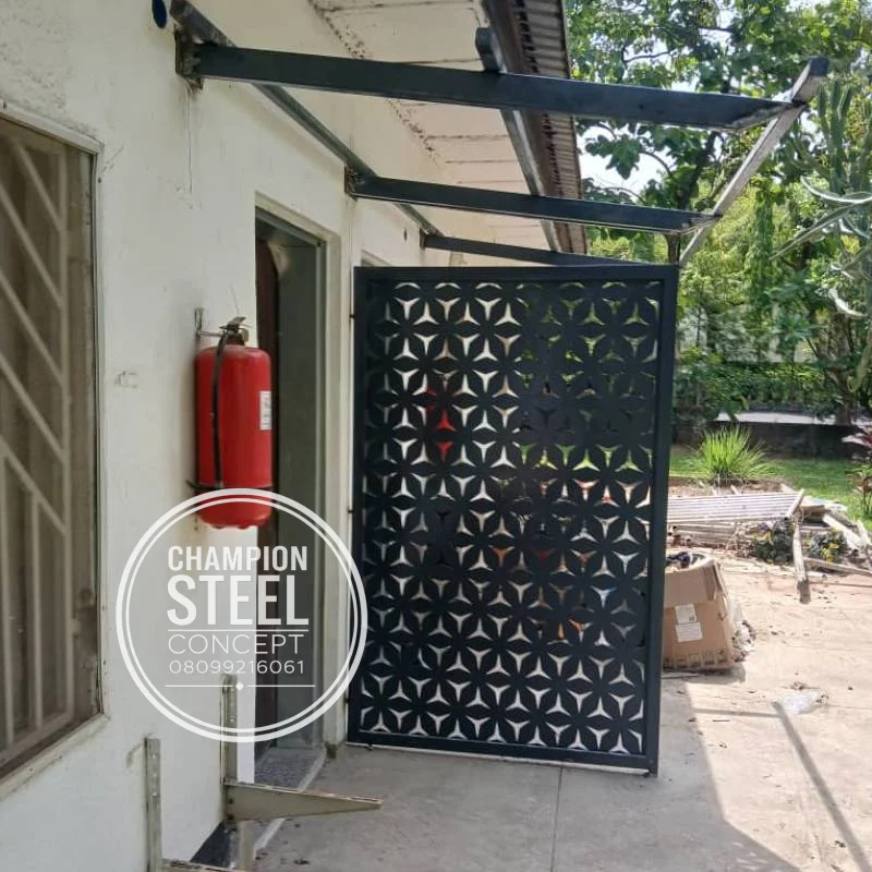 Modern Geometric Perforated Steel Security Screen / Divider