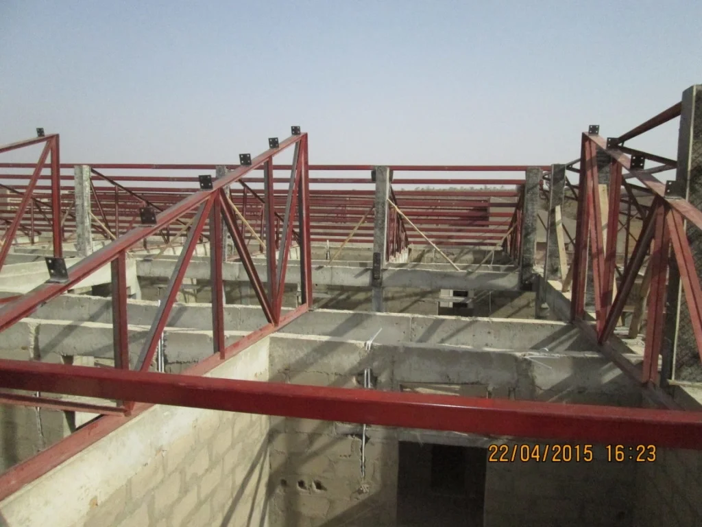 Red Steel Roof Top Balustrade & Safety Railing