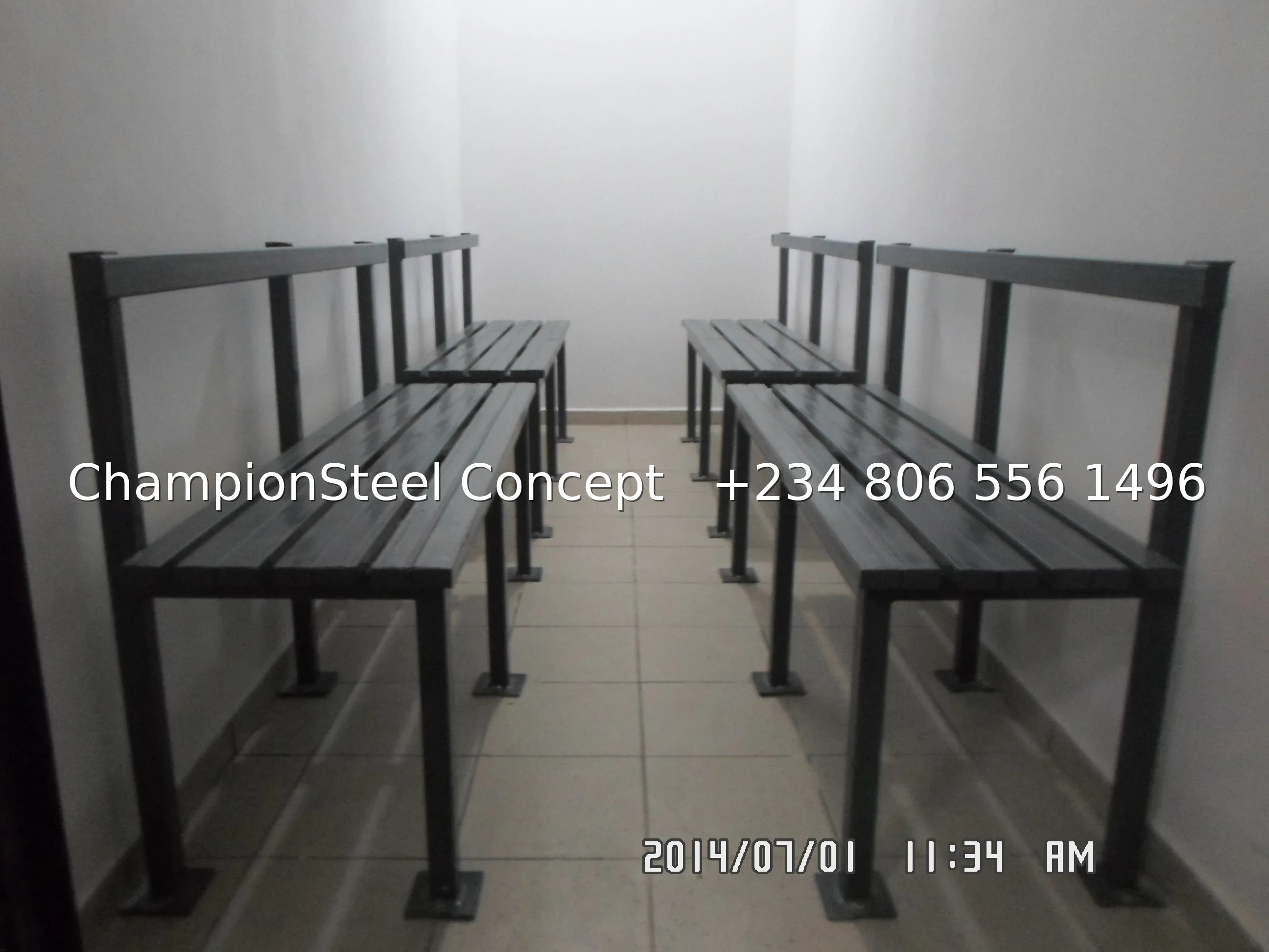 Heavy-Duty Steel Waiting Benches – Set of 6