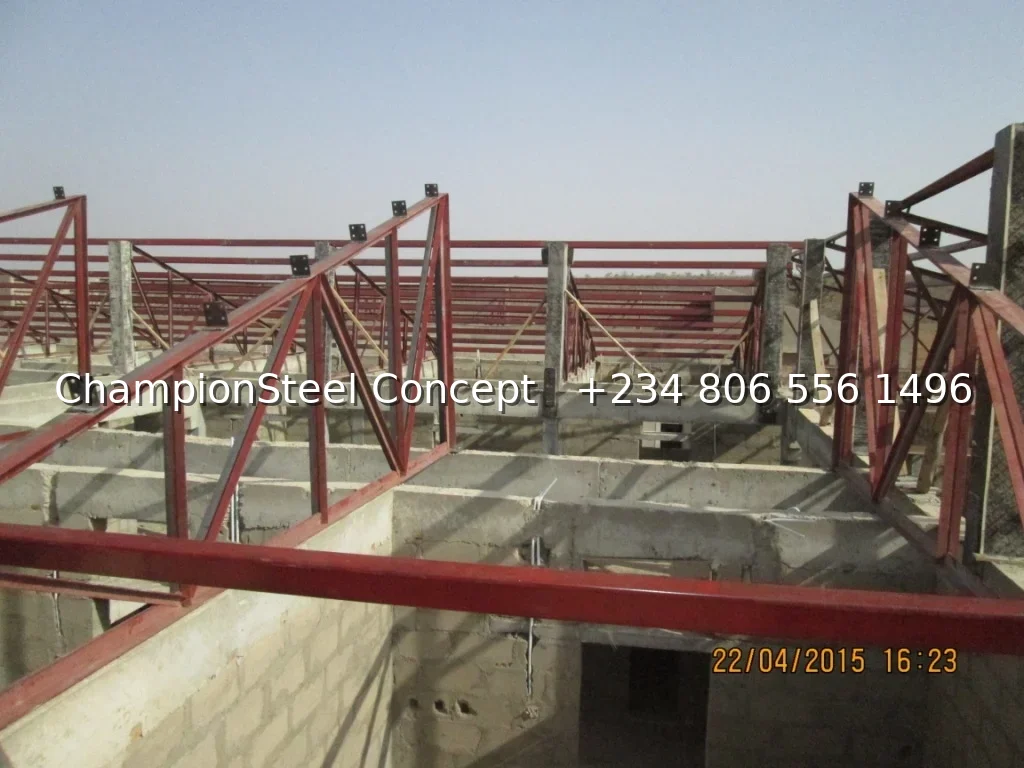 Red Steel Roof Top Balustrade & Safety Railing